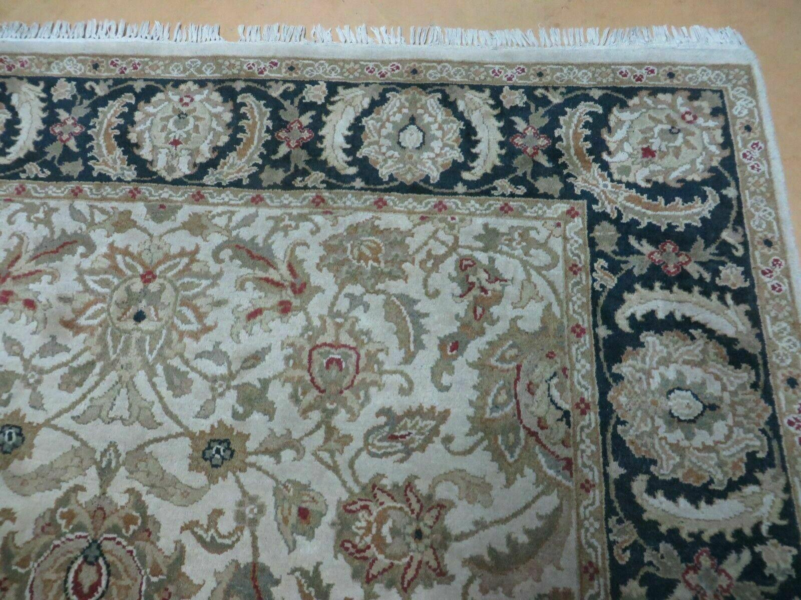 6' X 9' Vintage Handmade India Top Quality Jaipur Floral Oriental Tea Wash Nice