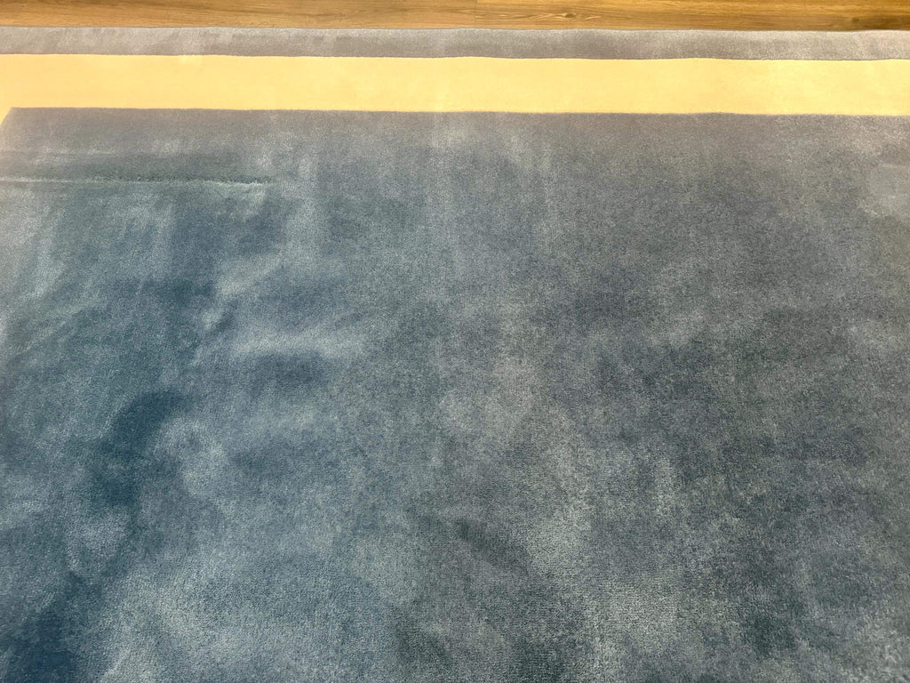 Blue and Cream Square Rug 10x10 ft, Large Square Carpet