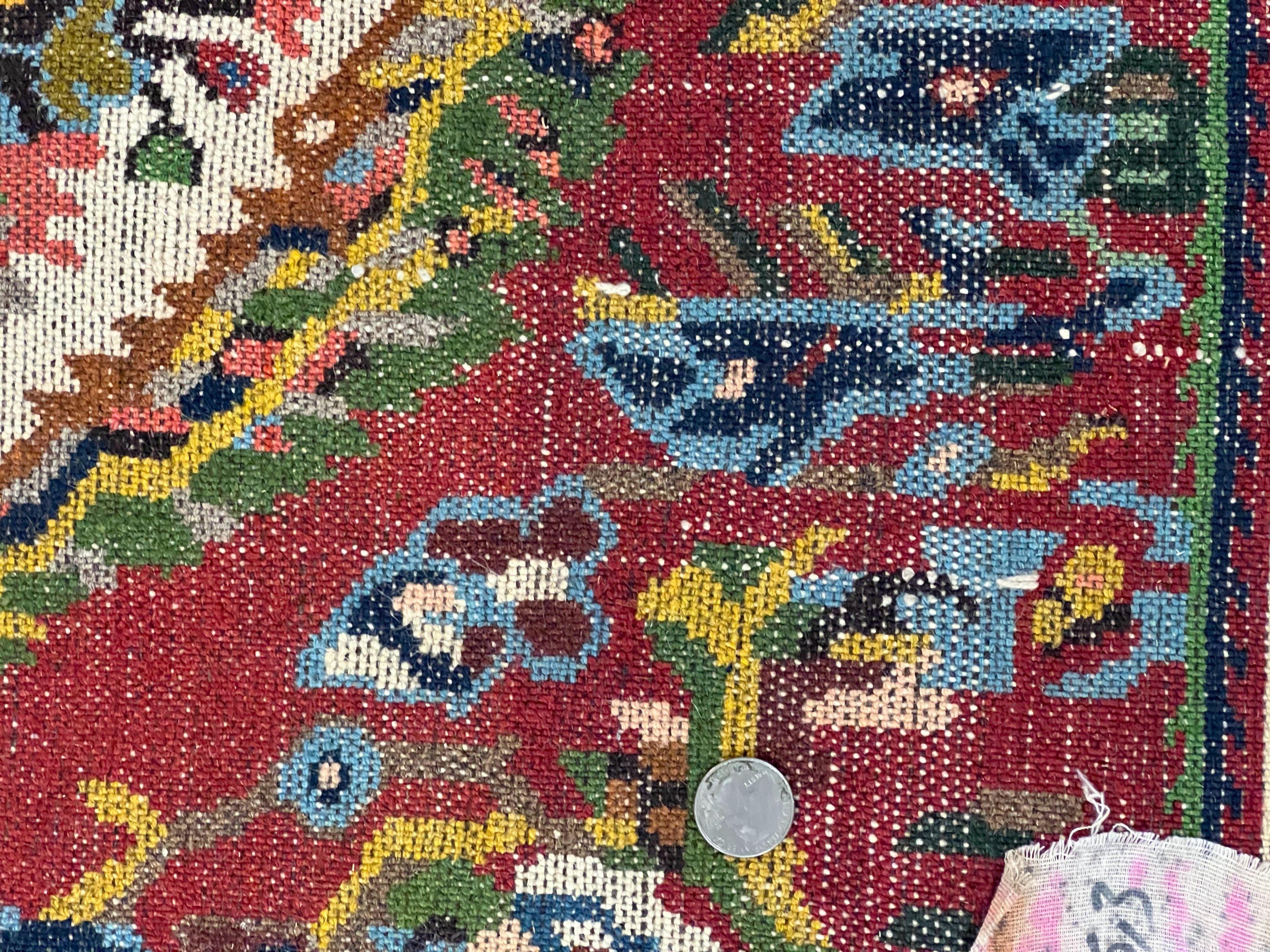 Persian Bakhtiari Rug 5x8, Wool Hand Knotted Antique Carpet, Red, Floral Oriental Rug, 5 x 8 Medium Sized Rug