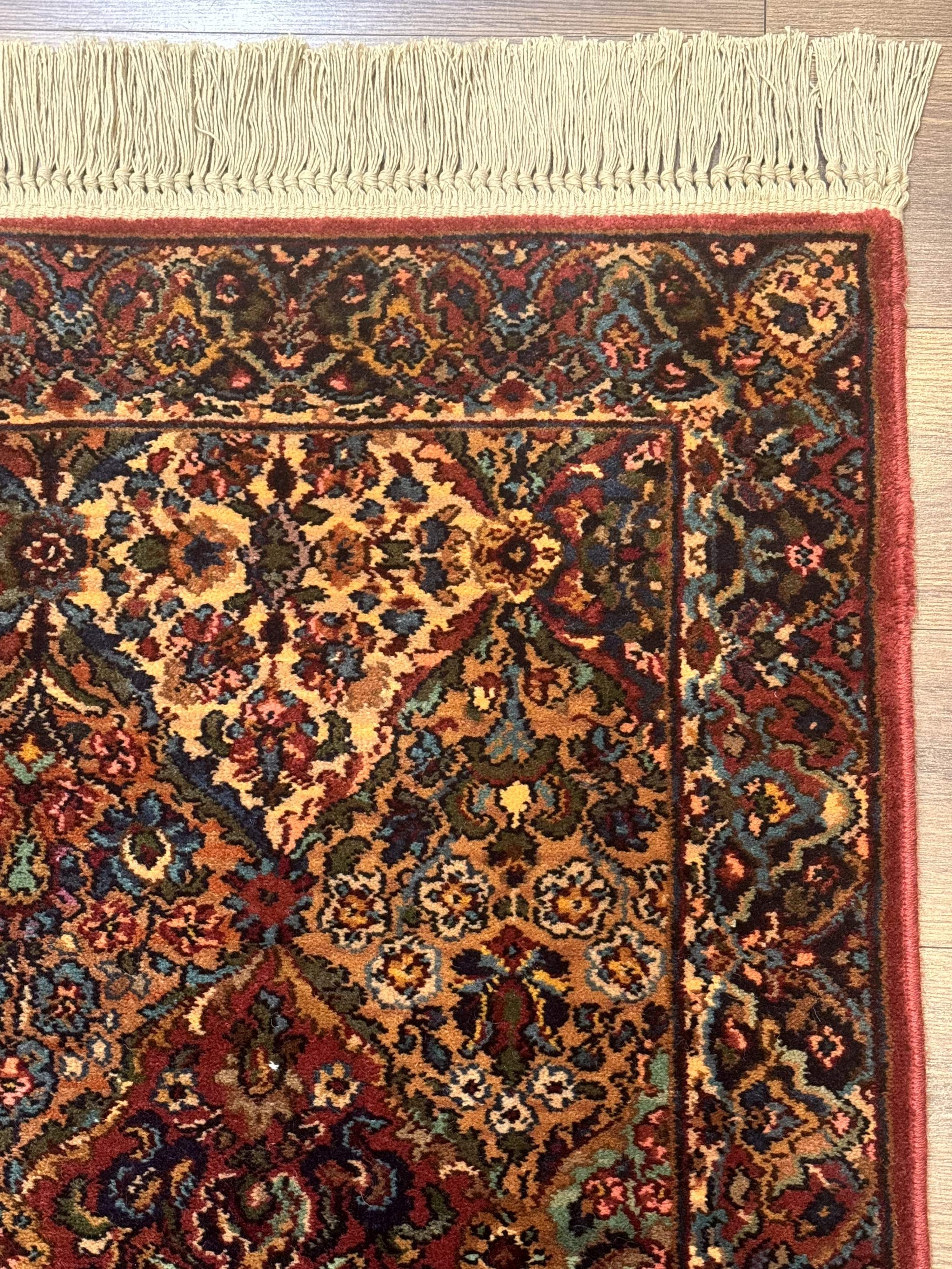 Karastan Rug 2.6 x 4 Multicolor Panel Kirman #717, Original 700 Series, Wool Pile Discontinued