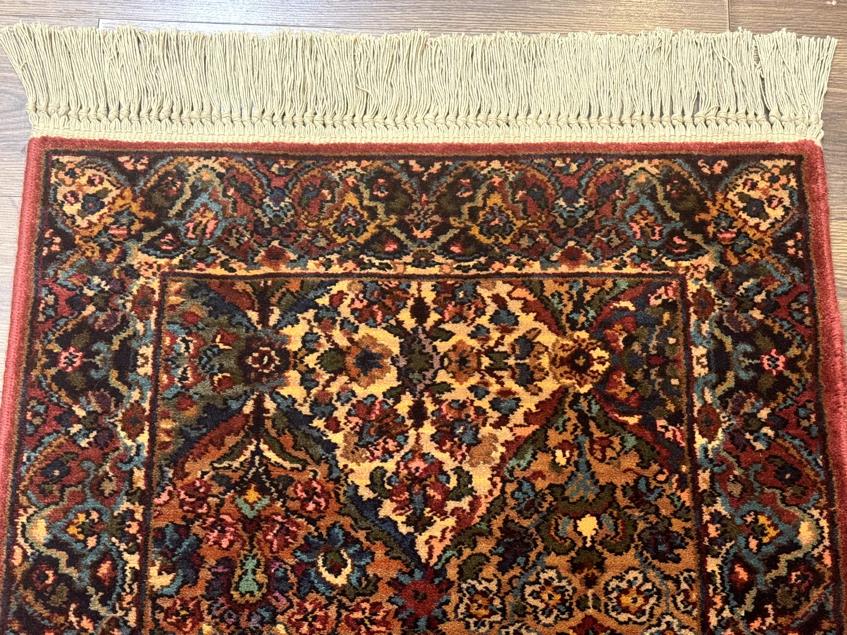 Karastan Rug 2.6 x 4 Multicolor Panel Kirman #717, Original 700 Series, Wool Pile Discontinued