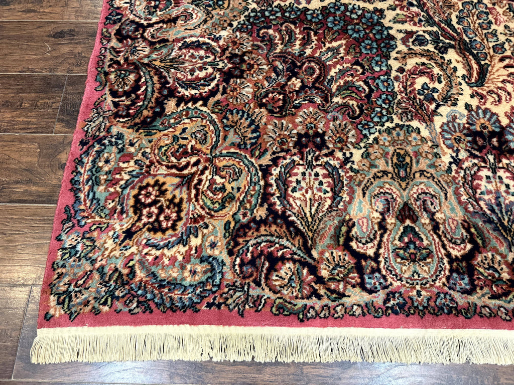 Antique Karastan Kirman Rug 8.8 x 12, Imperial Karastan #1427, Ivory Kirman