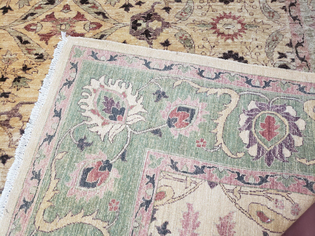Pakistani Peshawar Rug 8x10, Farmhouse Rug, Oushak Carpet, Wool