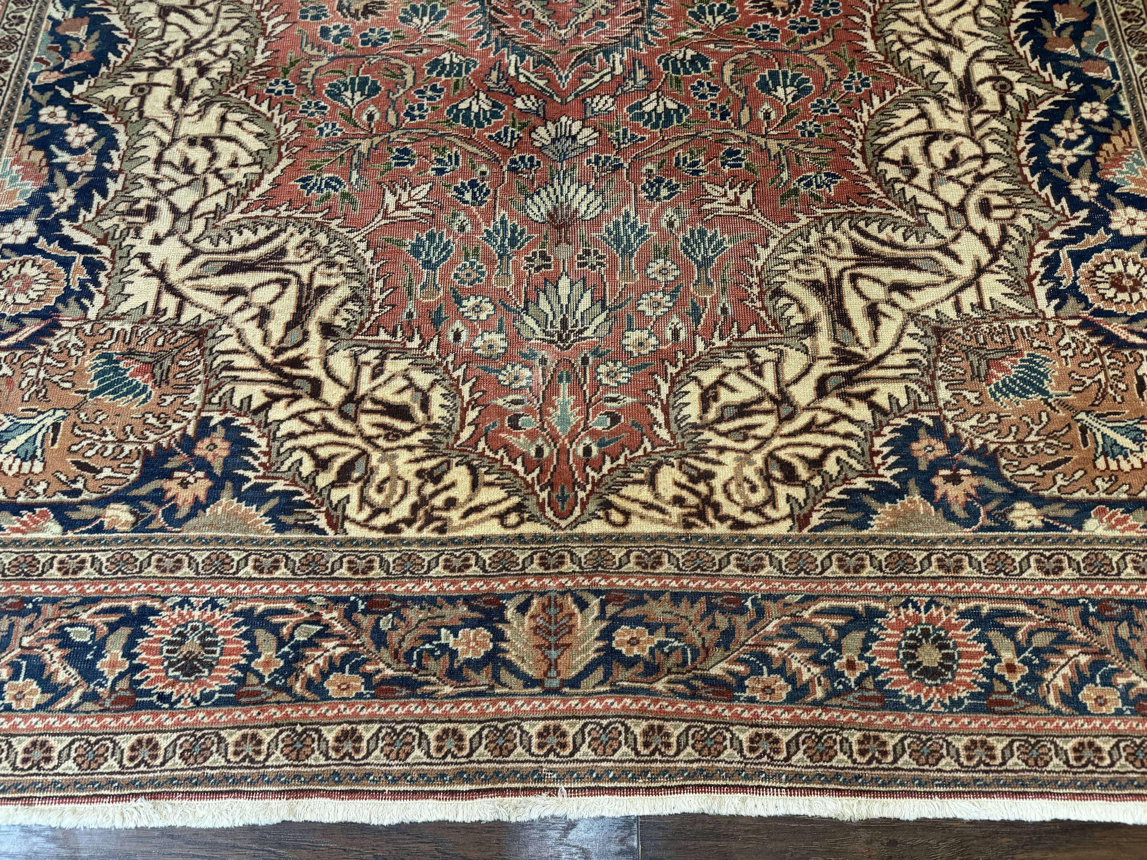 Turkish Kayseri Rug 6x10, Antique Turkish Carpet, Floral Medallion, Oriental Carpet, Red