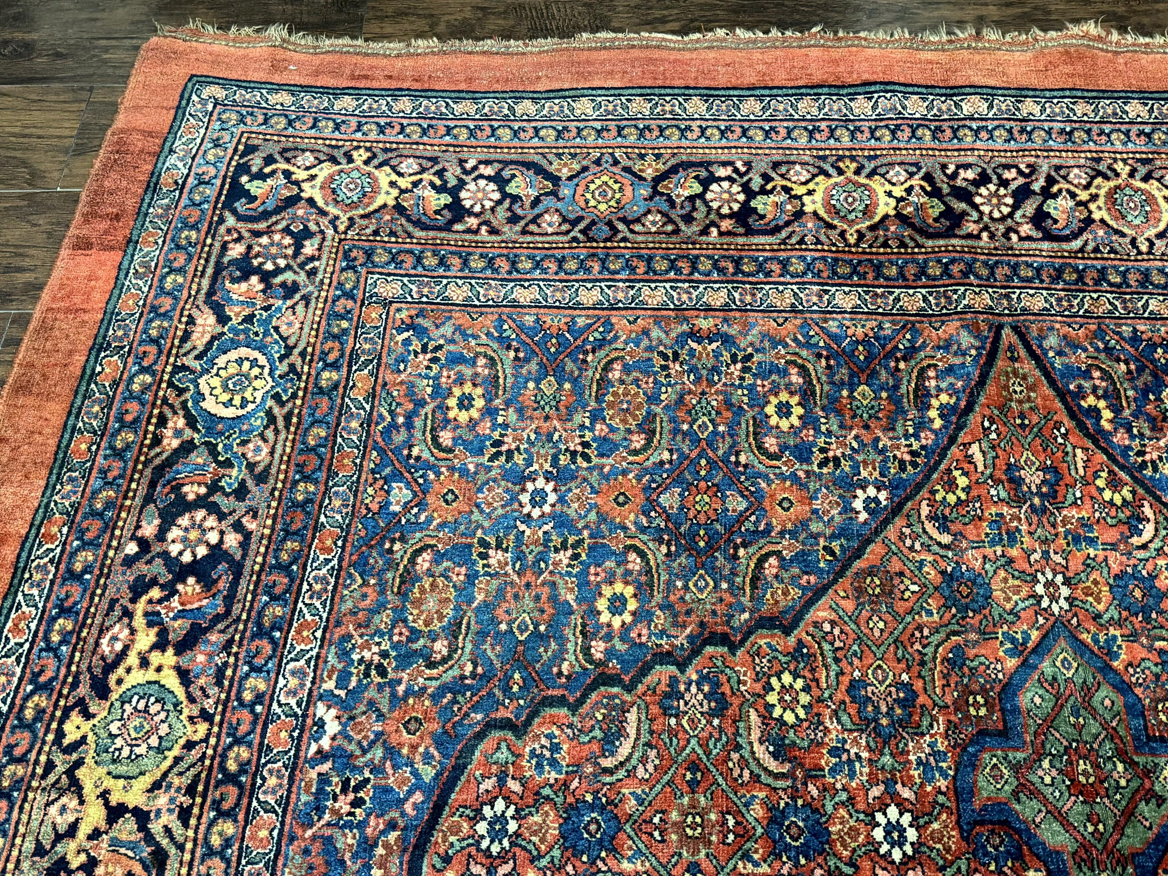 Antique Persian Bijar Rug 7x15
