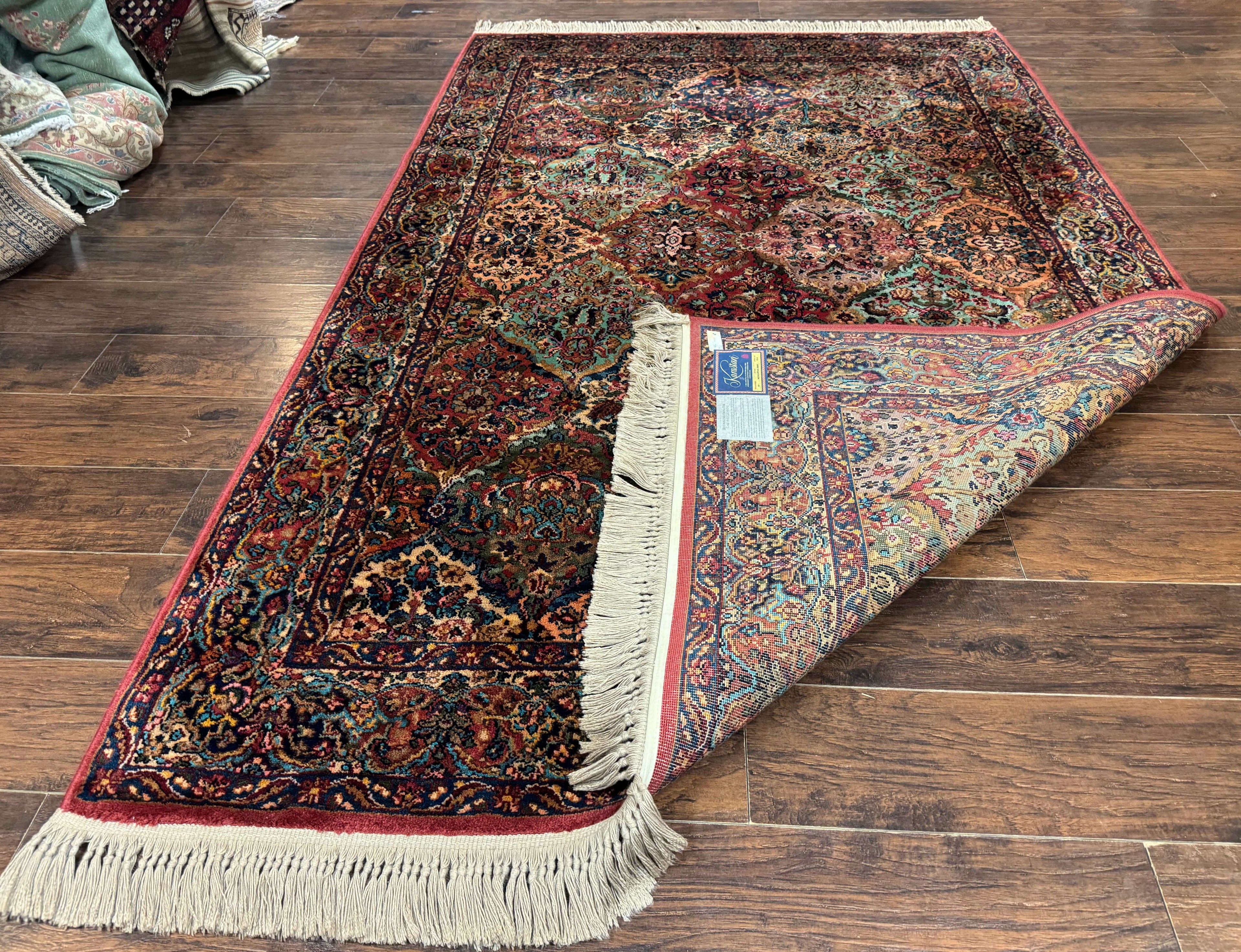 5.9 x 9 Karastan Rug Multicolor Panel Kirman #717, Original 700 Series, Wool