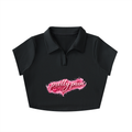 PRETTY PAIN V-Neck Lapel Crop Top