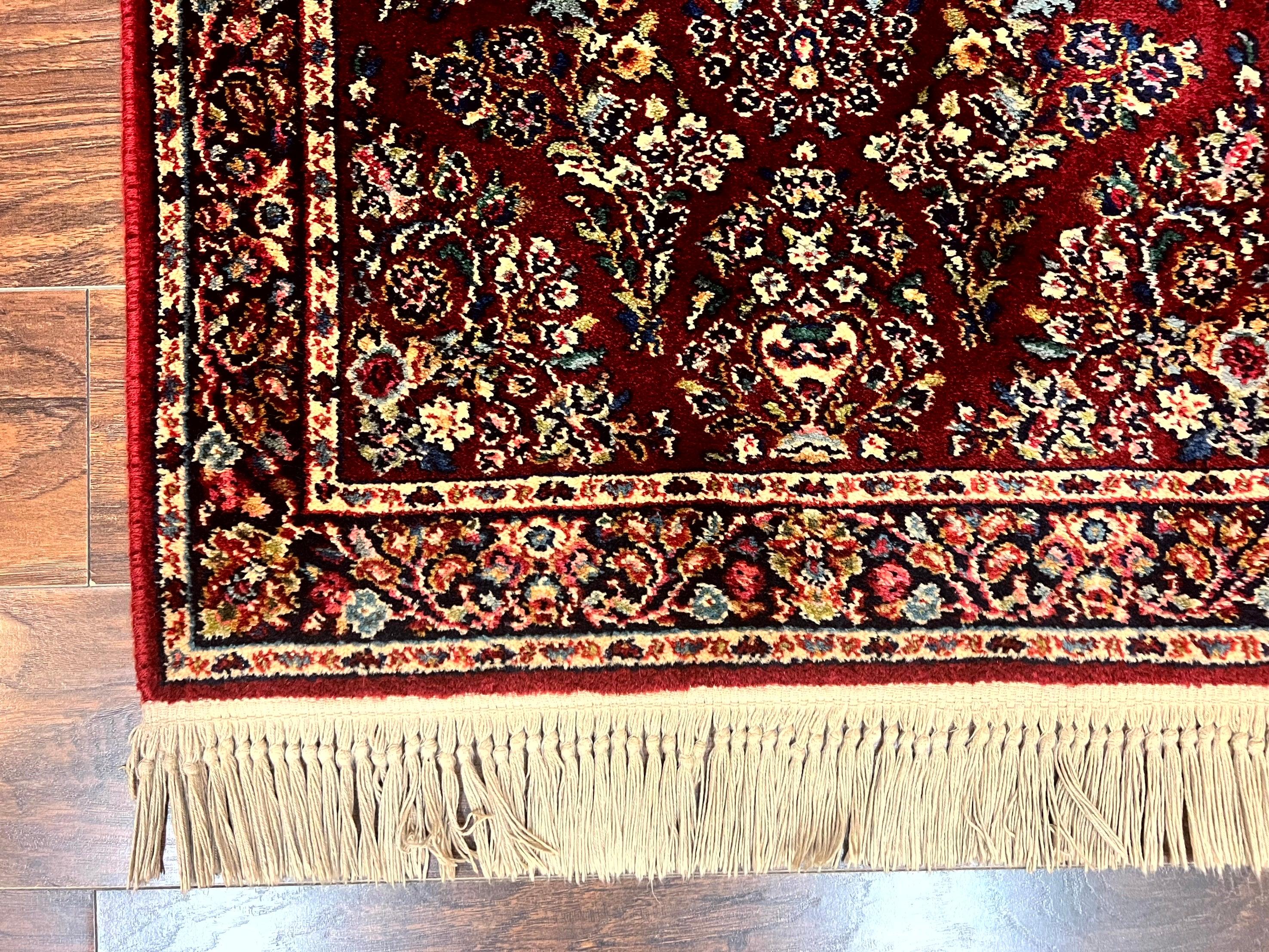 Karastan Rug 3x5 Red Sarouk #785, Small Karastan Wool Pile Rug, Original 700 Series, Discontinued Vintage Karastan Carpet