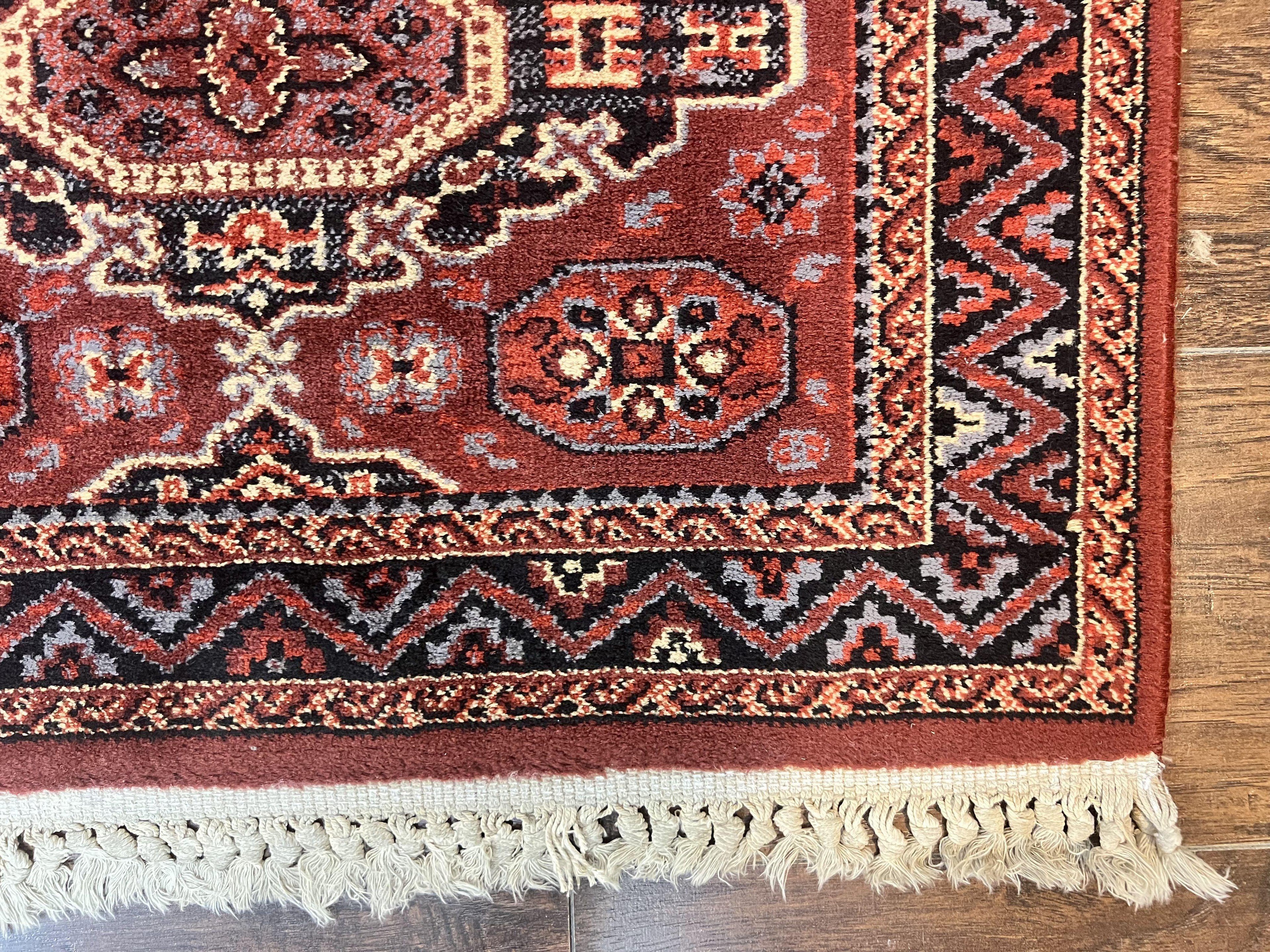 Belgium Power Loomed Runner Rug 2x9, Vintage Wool Rug for Hallway 2 x 9 ft, Red, Caucasian Persian Design, 9ft Runner