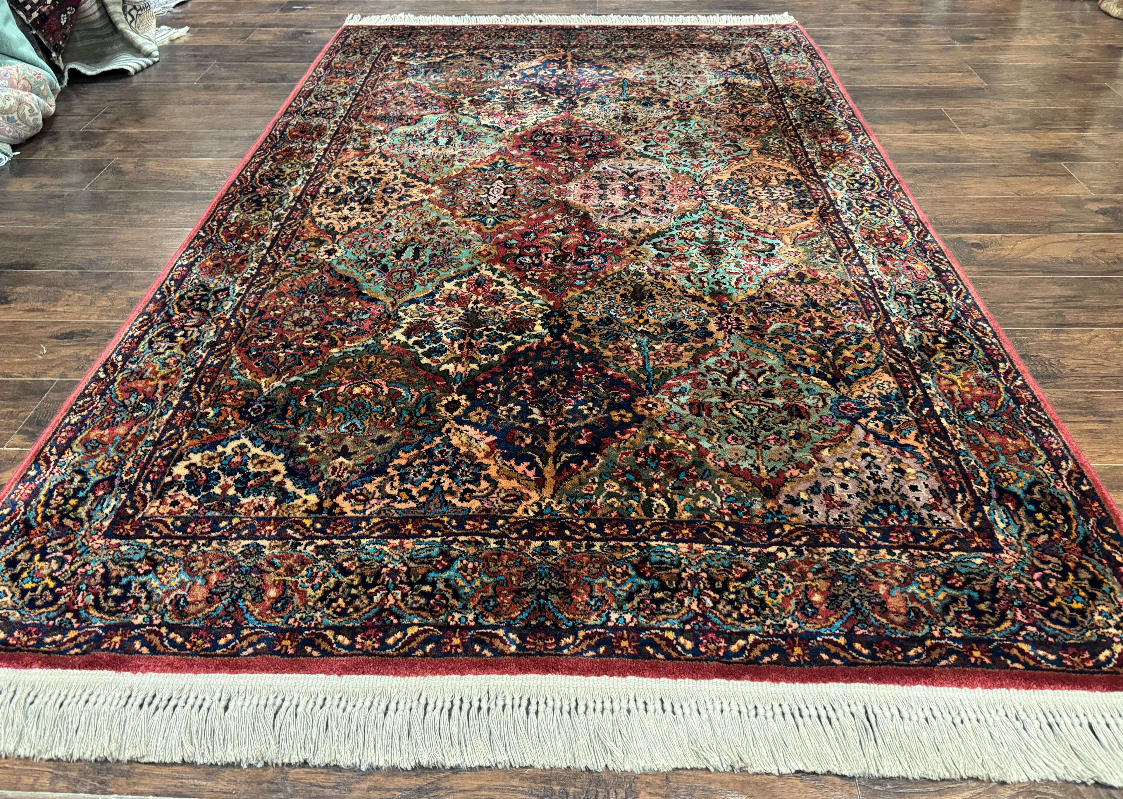 5.9 x 9 Karastan Rug Multicolor Panel Kirman #717, Original 700 Series, Wool