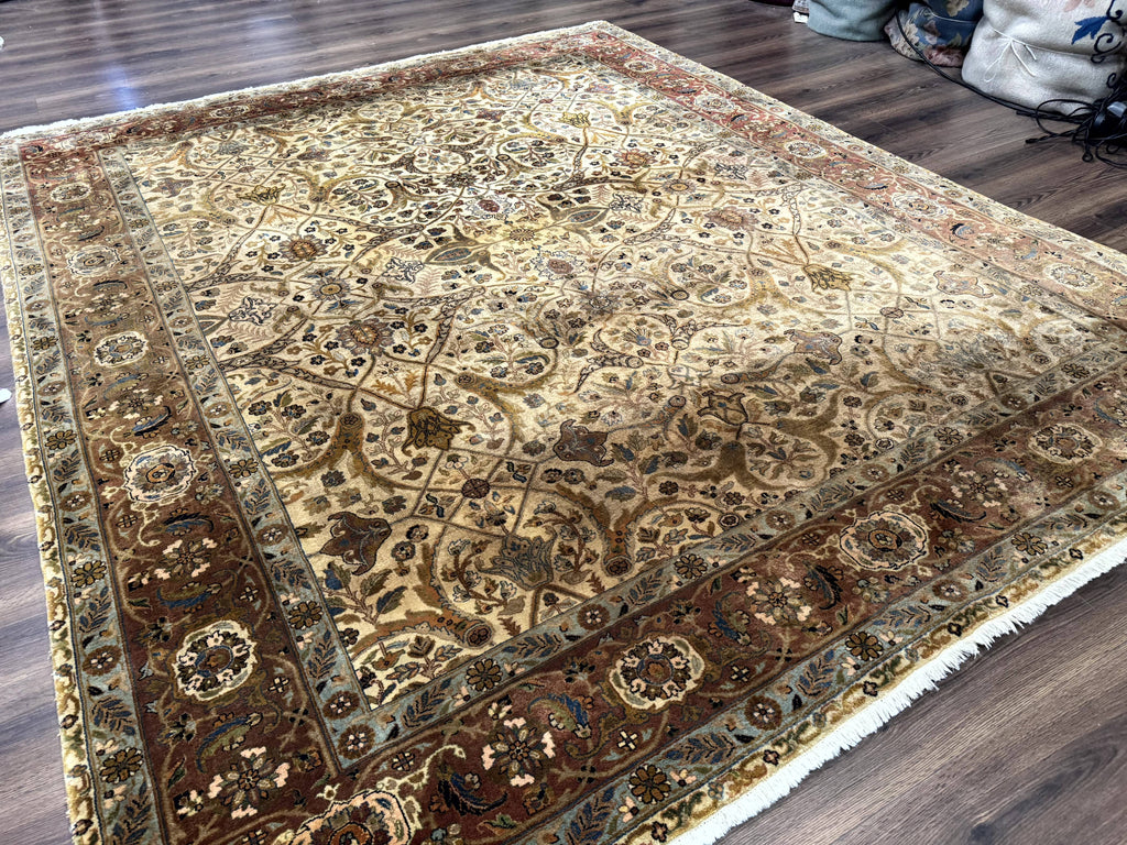 Indo Persian Rug 8x10, Teawash Bidjar Carpet, Allover Pattern