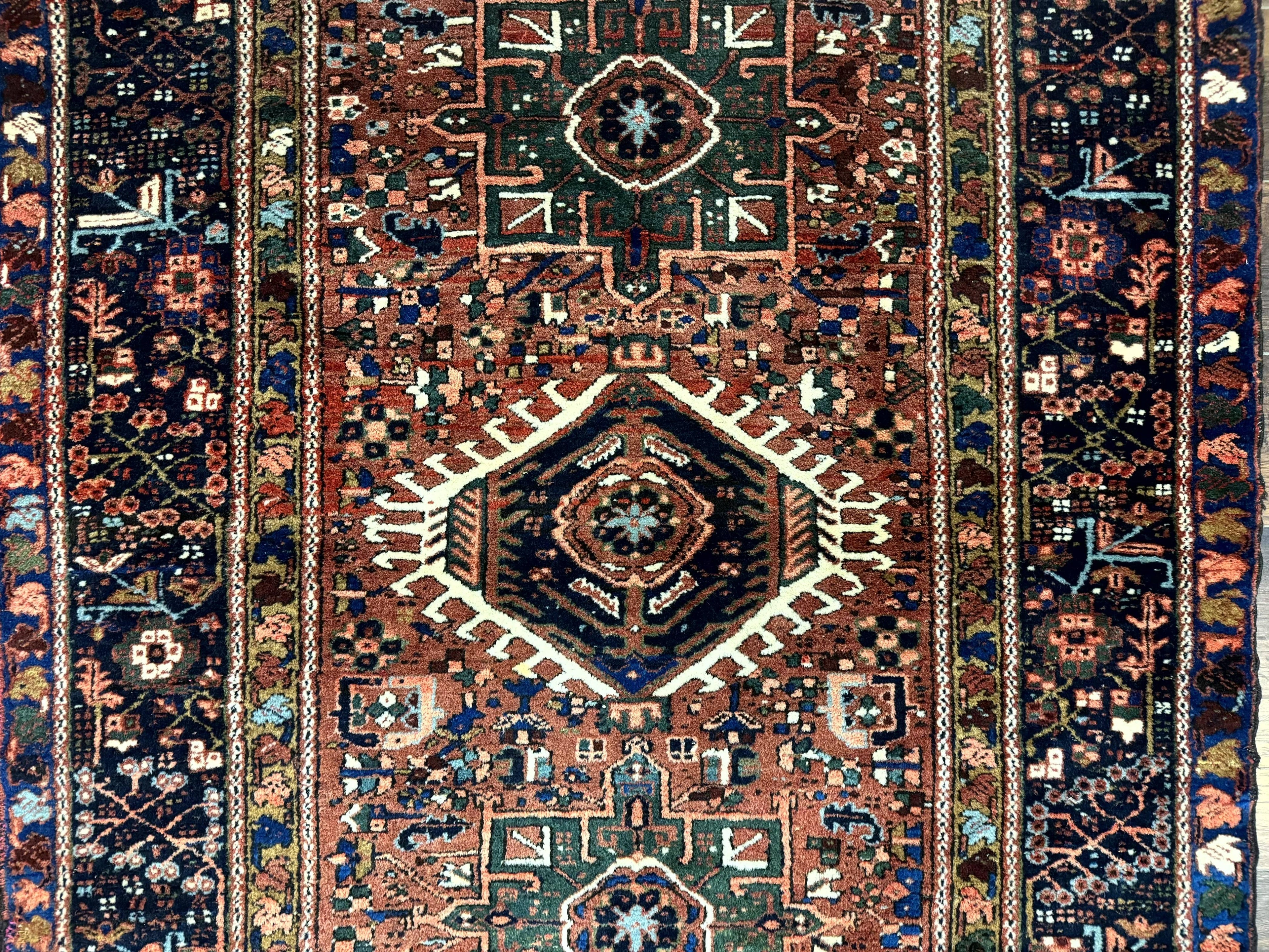 Antique Persian Karajeh Heriz Rug 5x6