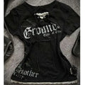 Black Lace-Up Graphic T-Shirt – Fairy Grunge Harajuku Top