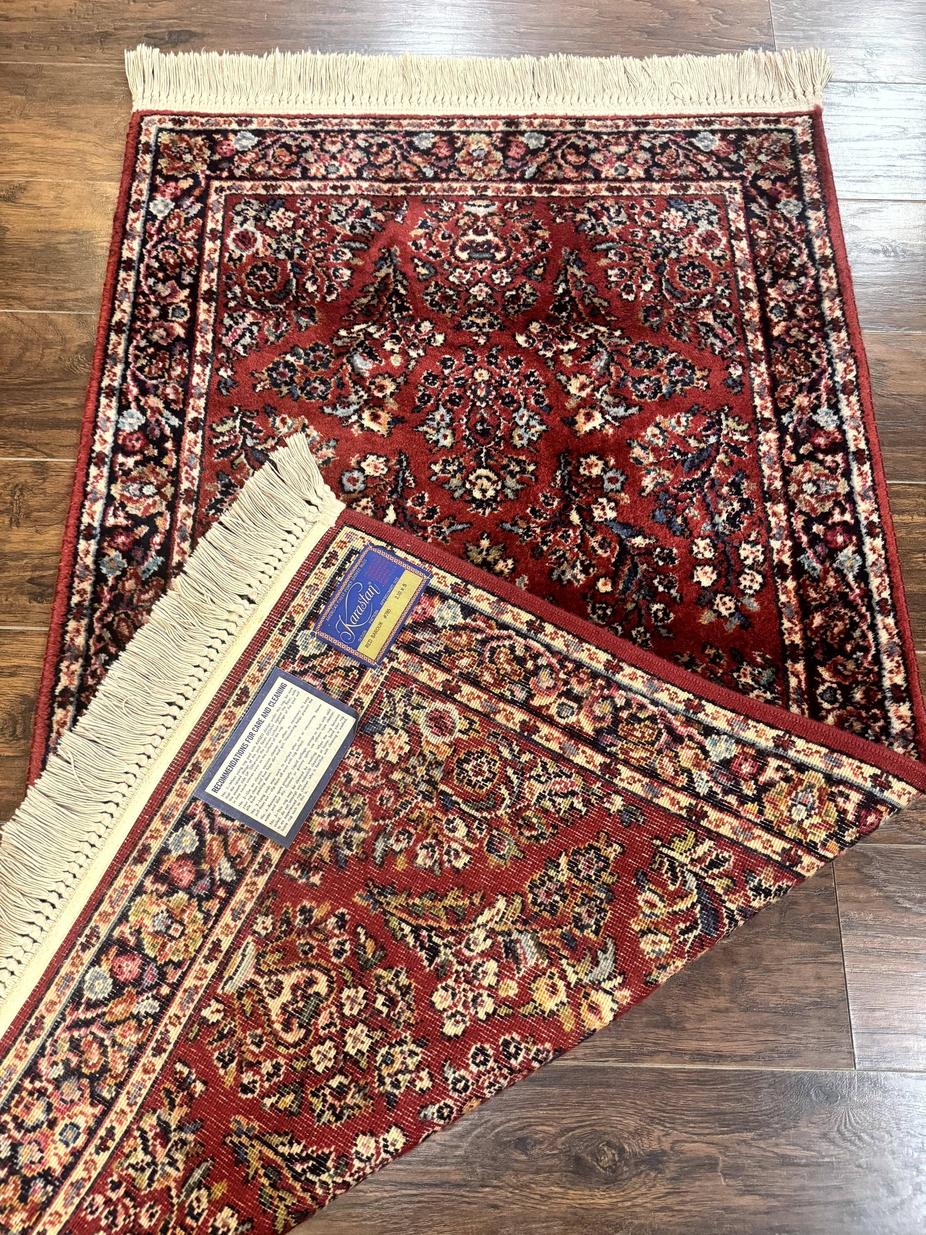 Karastan Rug 3x5 Red Sarouk #785, Karastan Wool Pile Rug, Original 700 Series, Discontinued Vintage Karastan Carpet