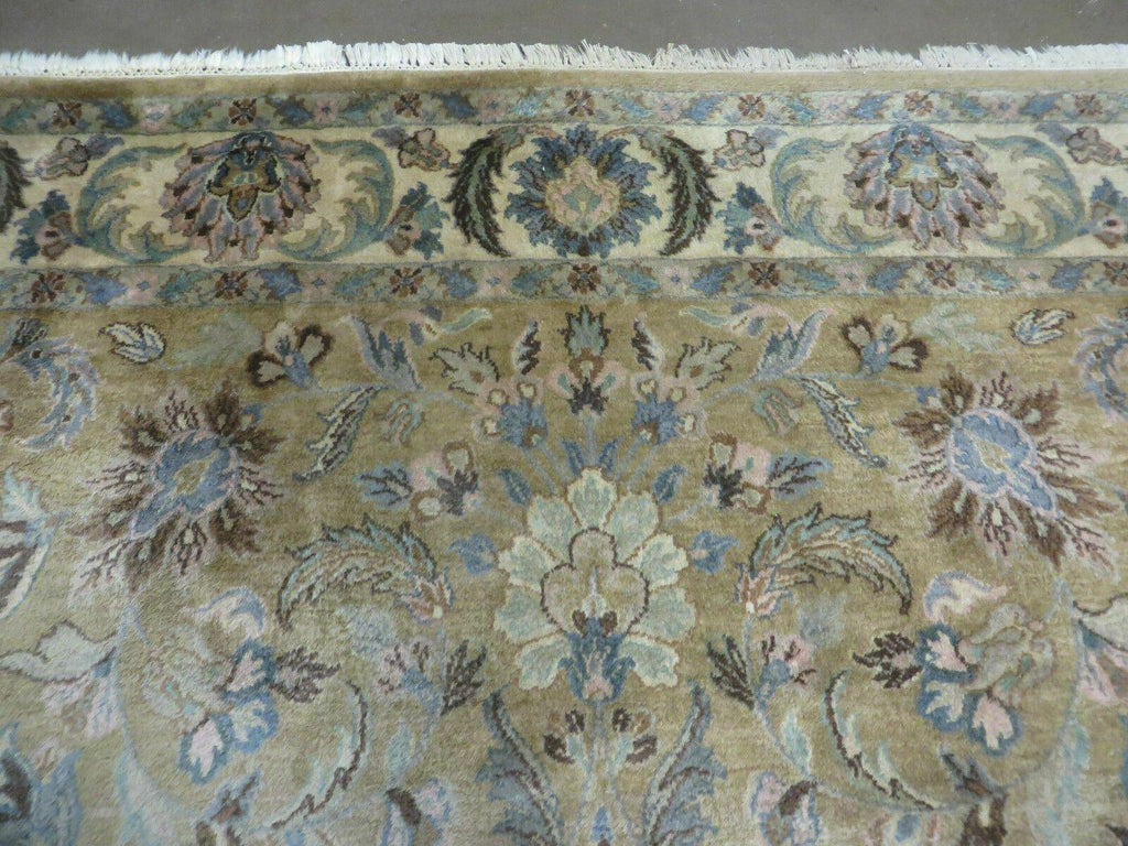 5' 6" X 9' Vintage Handmade Jaipur Indian Floral Oriental Wool Rug Veg Dyes