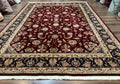 Sino Persian Rug 9x11, Burgundy and Navy Blue, Fine 200 KPSI, Floral Allover
