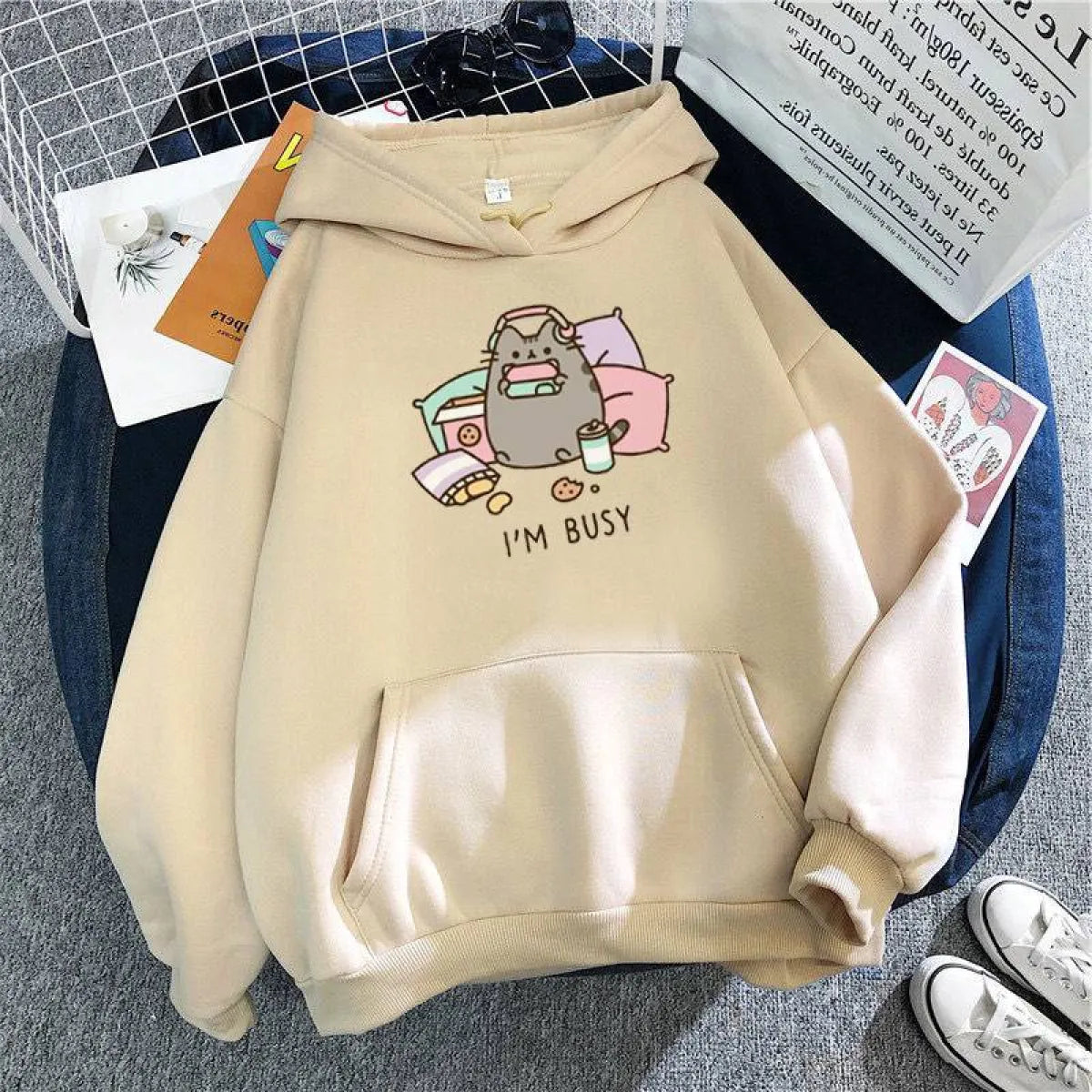 "I'm Busy" Gaming Cat Hoodie