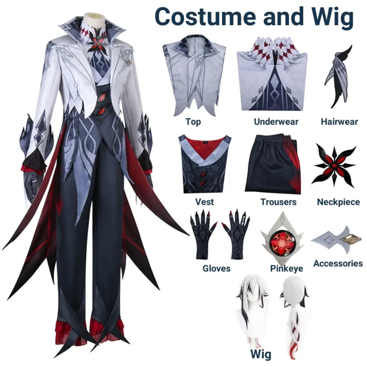 Arlecchino The Knave Cosplay – Genshin Impact Fatui Harbinger