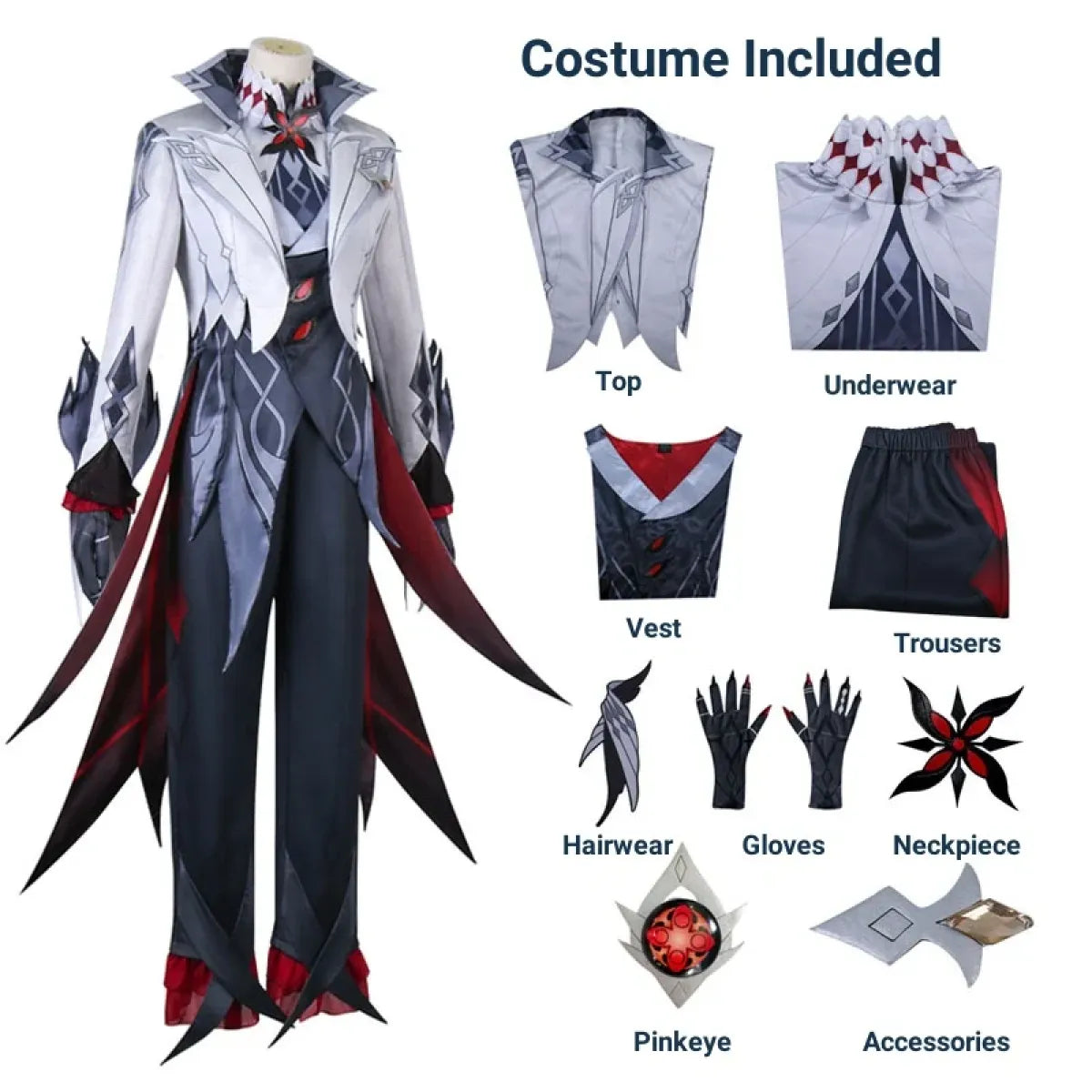 Arlecchino The Knave Cosplay – Genshin Impact Fatui Harbinger