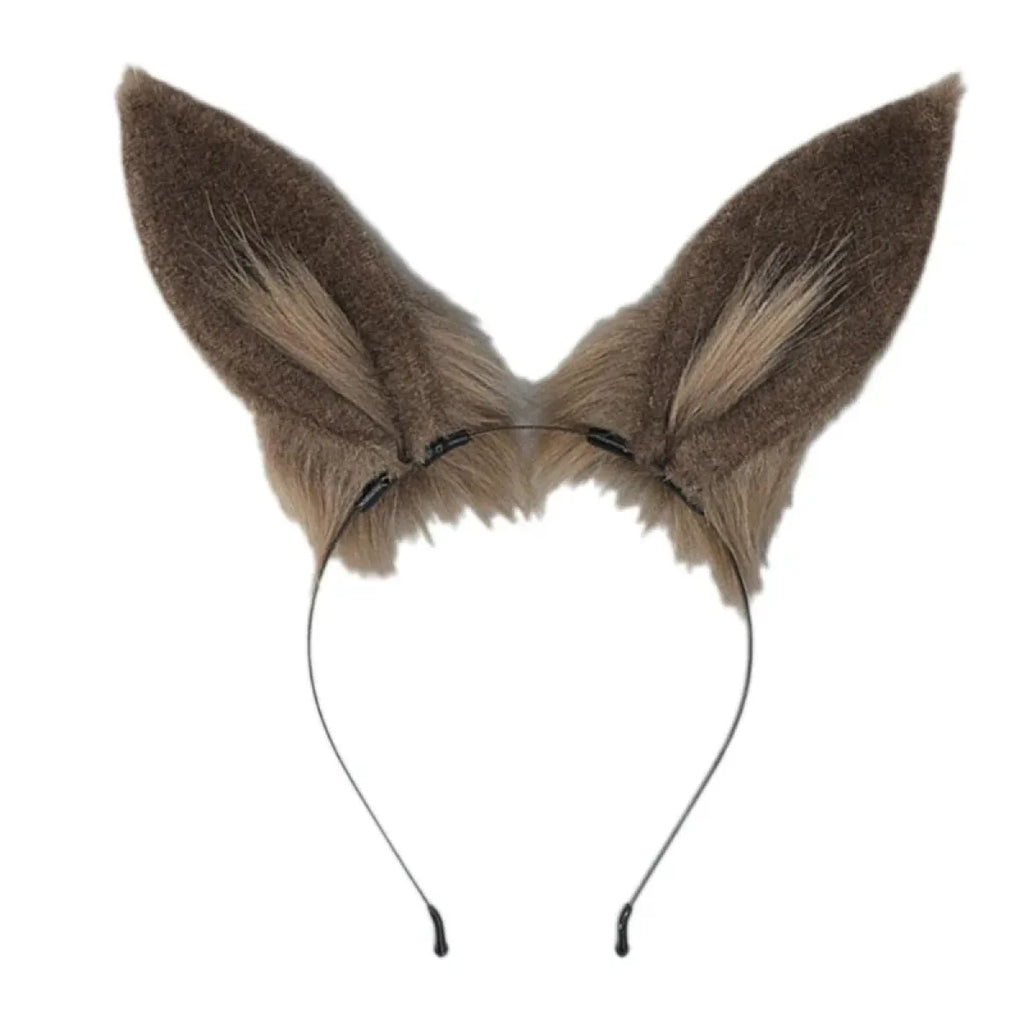 Handmade Cat Faux Fur Ears Headband - Fluffy Plush Animal Hair Hoop
