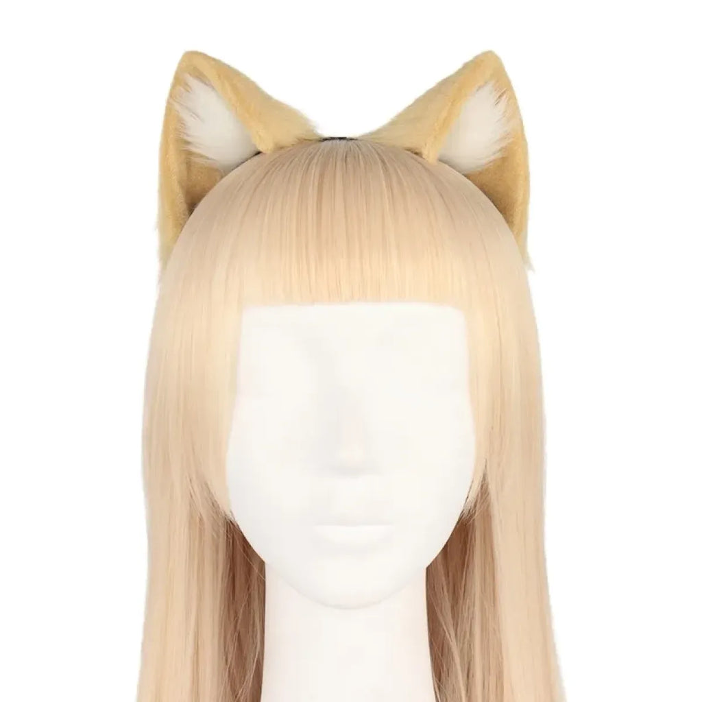 Handmade Cat Faux Fur Ears Headband - Fluffy Plush Animal Hair Hoop