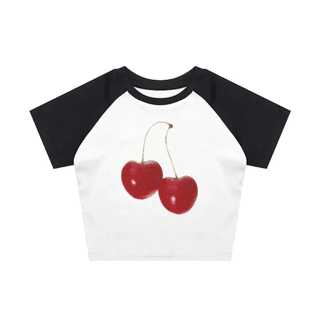 Harajuku Cherry Graphic Print T-Shirt