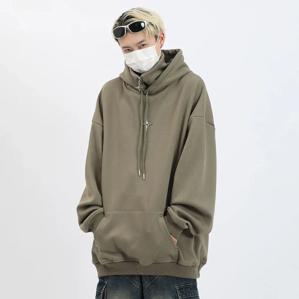 Harajuku High Neck Hoodie