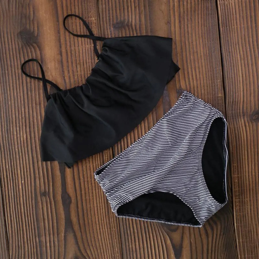 High Waist Halter Bikini Set