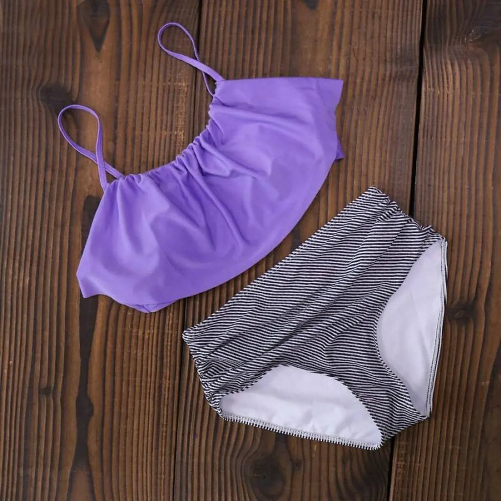 High Waist Halter Bikini Set