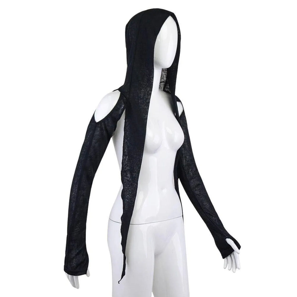 Hooded Long Sleeve Crop Top