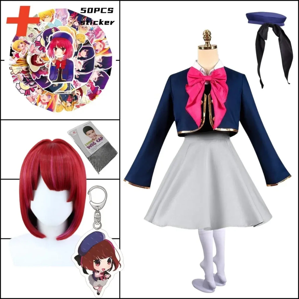 OSHI NO KO Ai Hoshino Cosplay Costume - Lolita Pink Uniform Dress