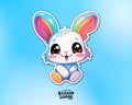 Kawaii Rainbow Bunny Vinyl Sticker