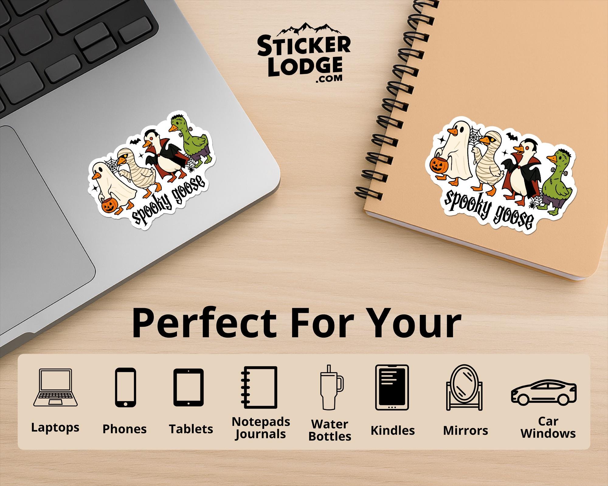Spooky Goose Halloween Vinyl Sticker