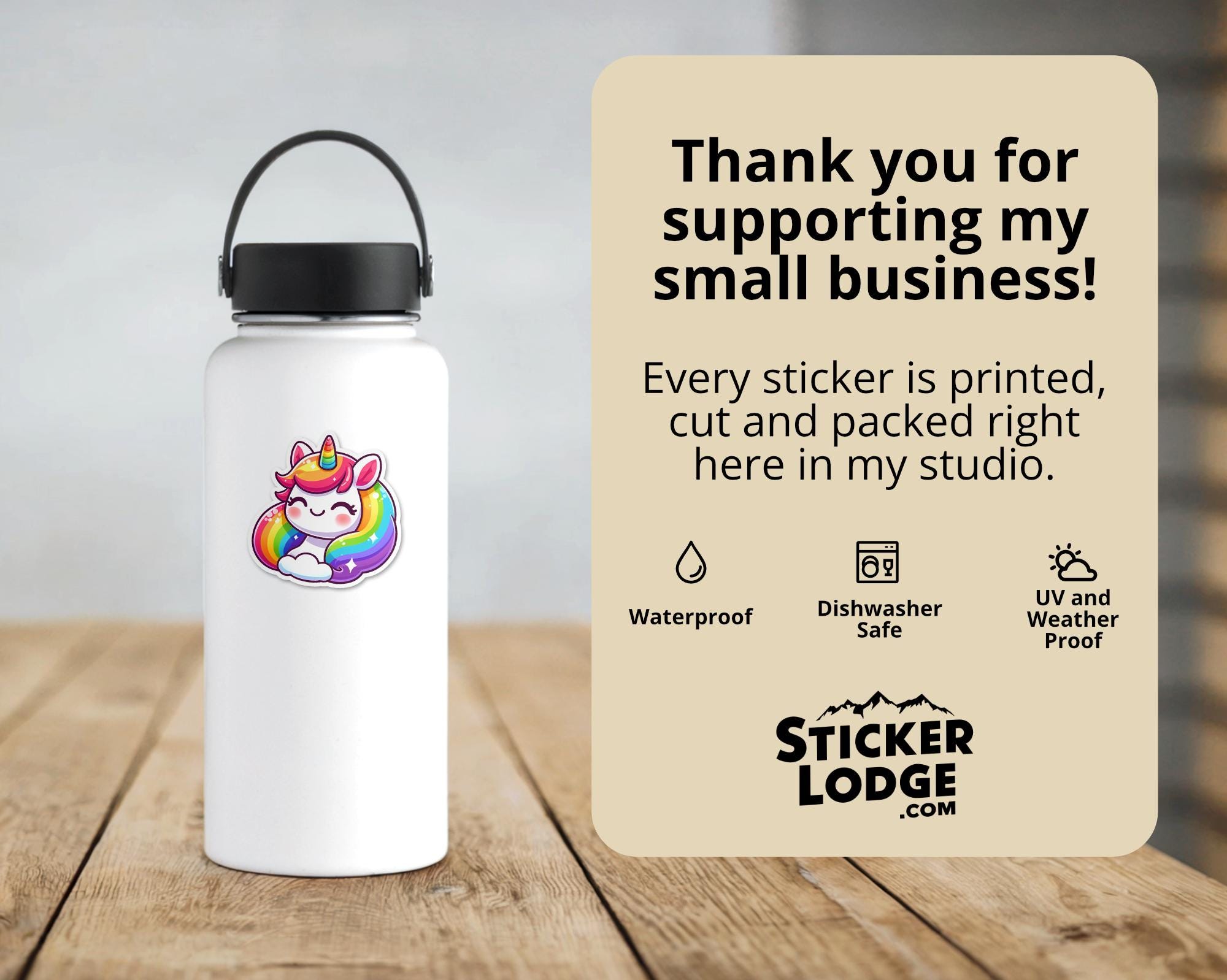 Rainbow Unicorn Vinyl Sticker