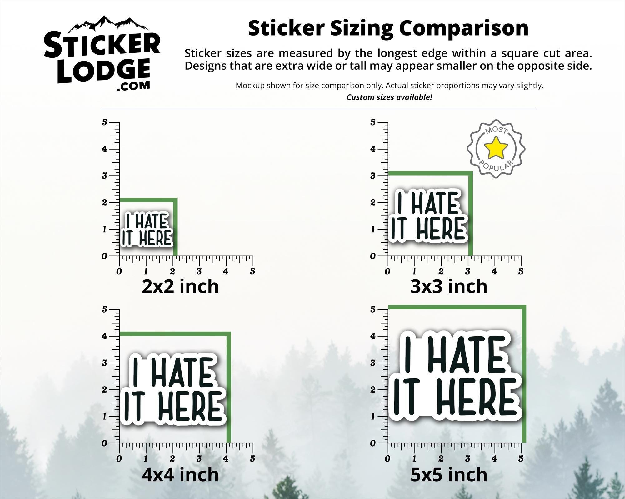 I Hate It Here Vinyl Sticker -Funny Sarcastic Decal
