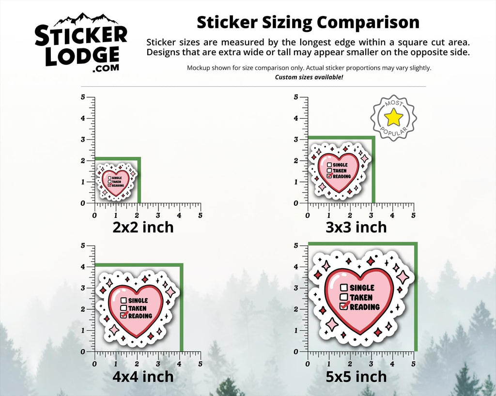Single Taken Reading Vinyl Sticker
