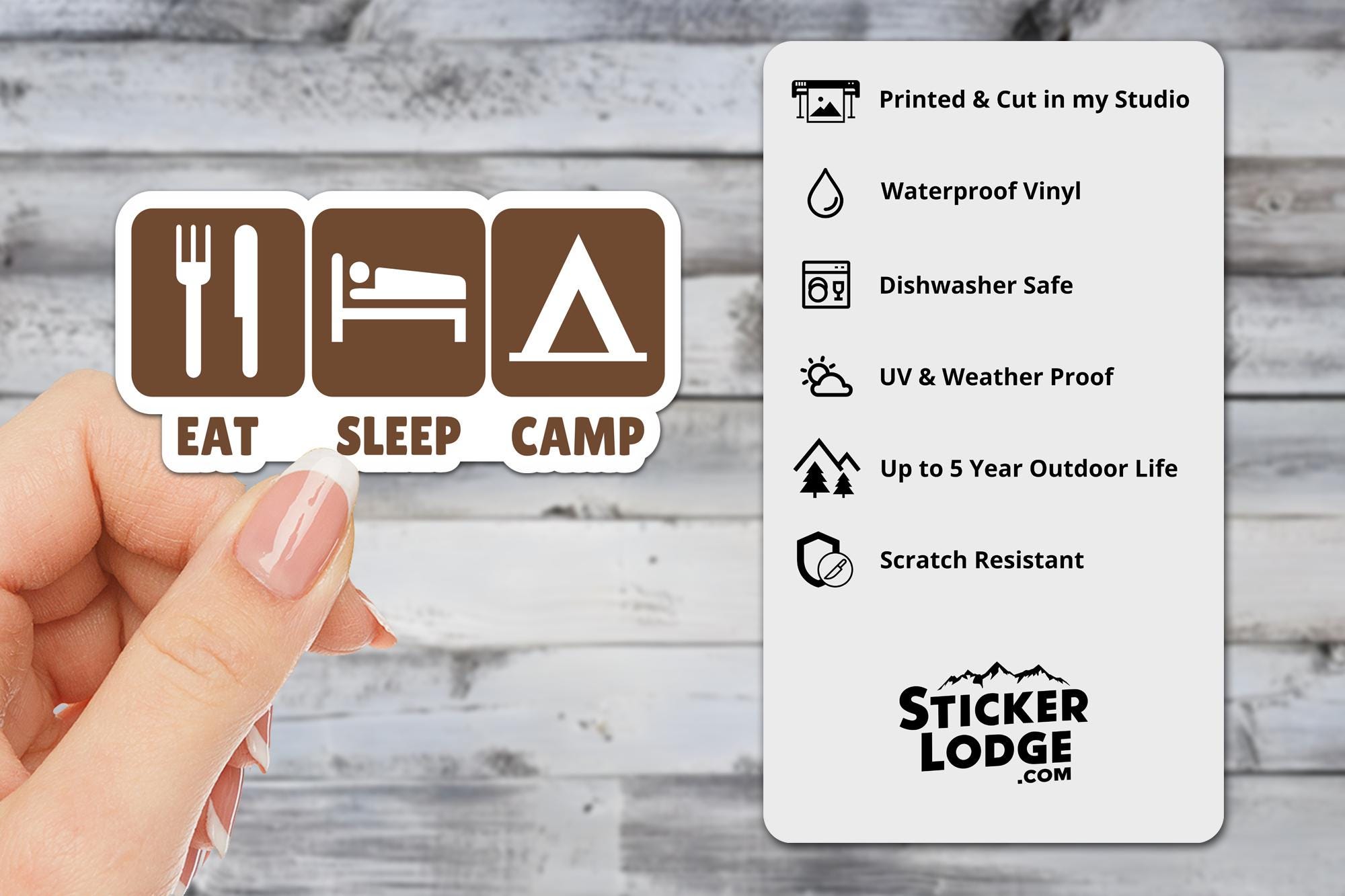 Eat Sleep Camp National Parks Vinyl Sticker