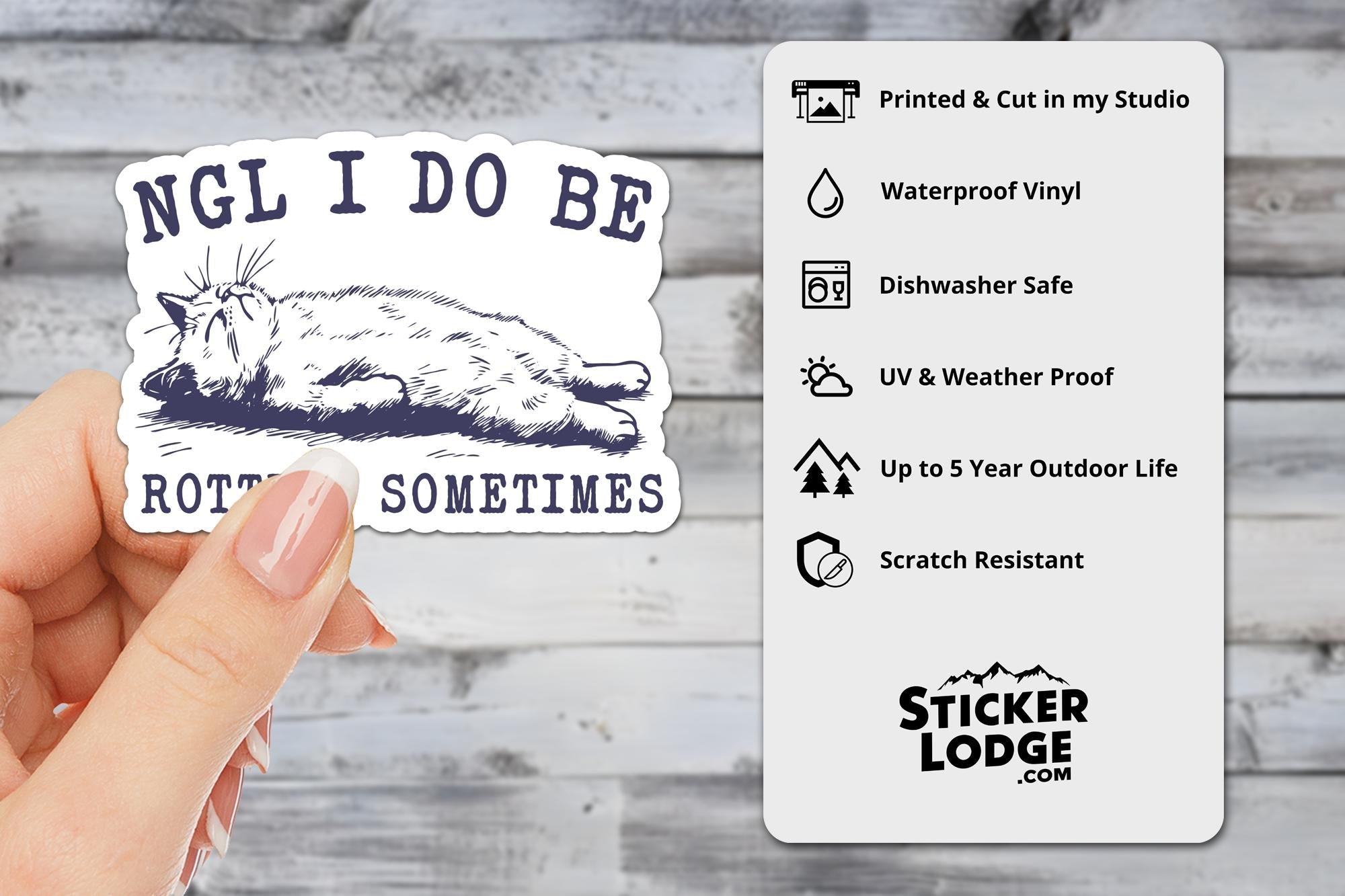 NGL I Do Be Rotting Sometimes Vinyl Sticker