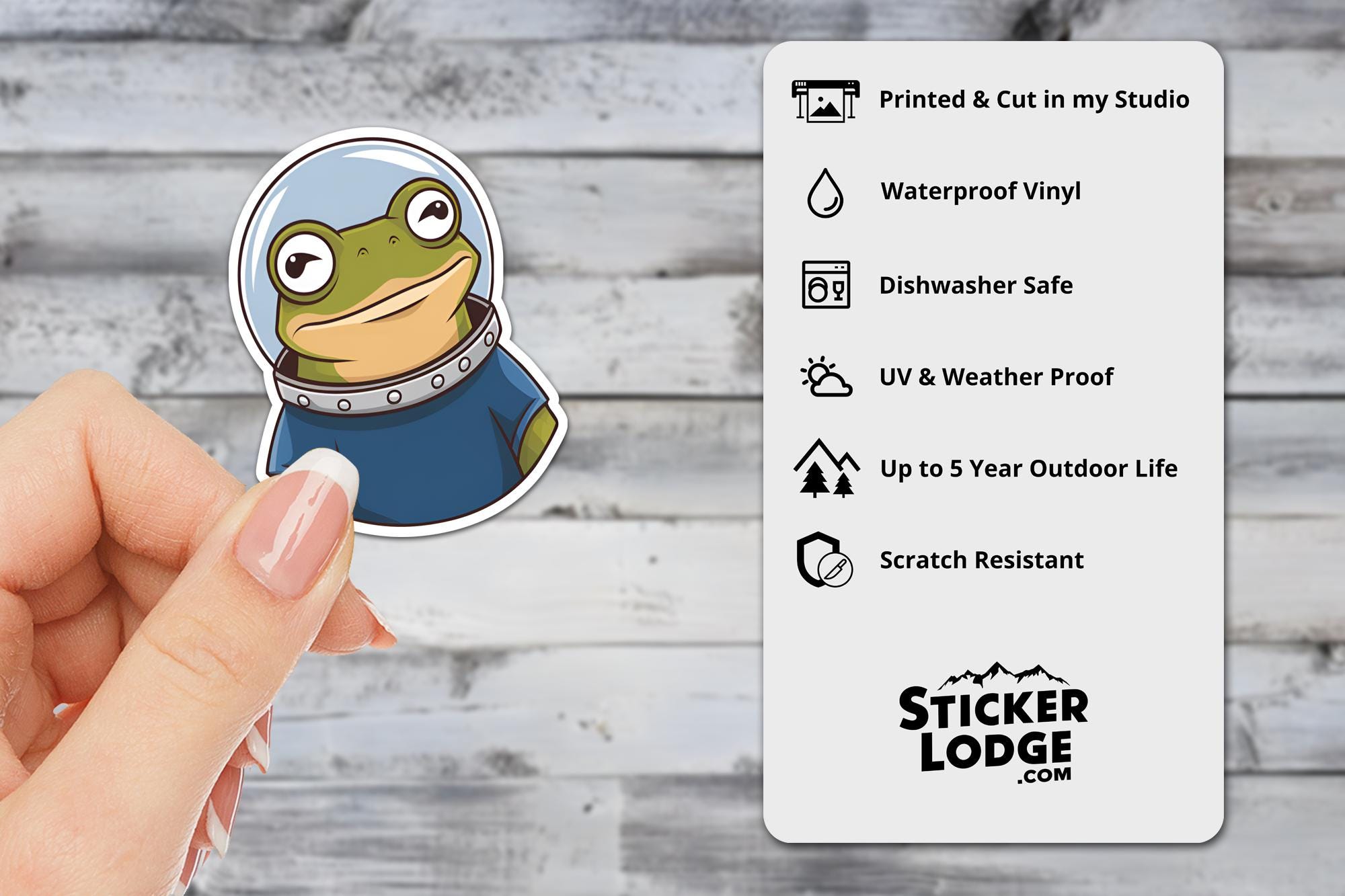 Astronaut Frog Vinyl Sticker