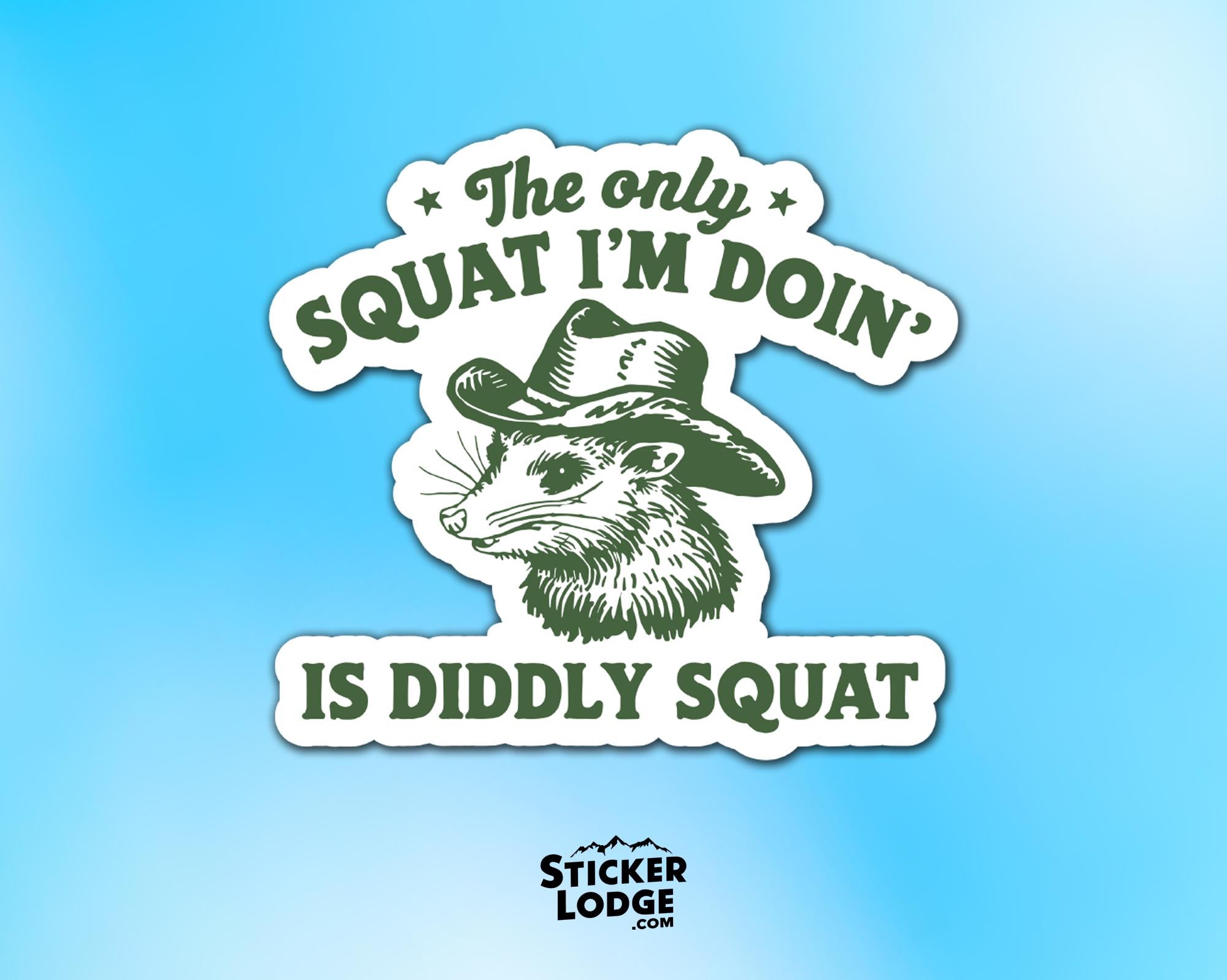 The Only Squat I'm Doing Is Diddly Squat Vinyl Sticker