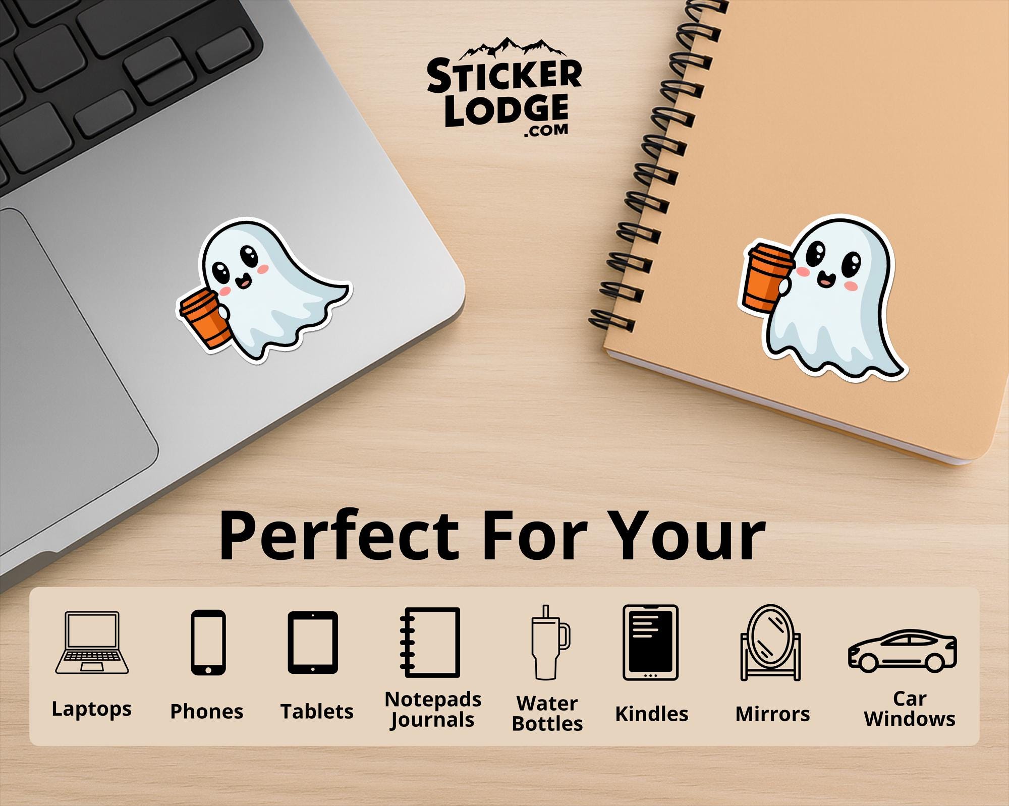 Ghost Pumpkin Spice Latte Vinyl Sticker