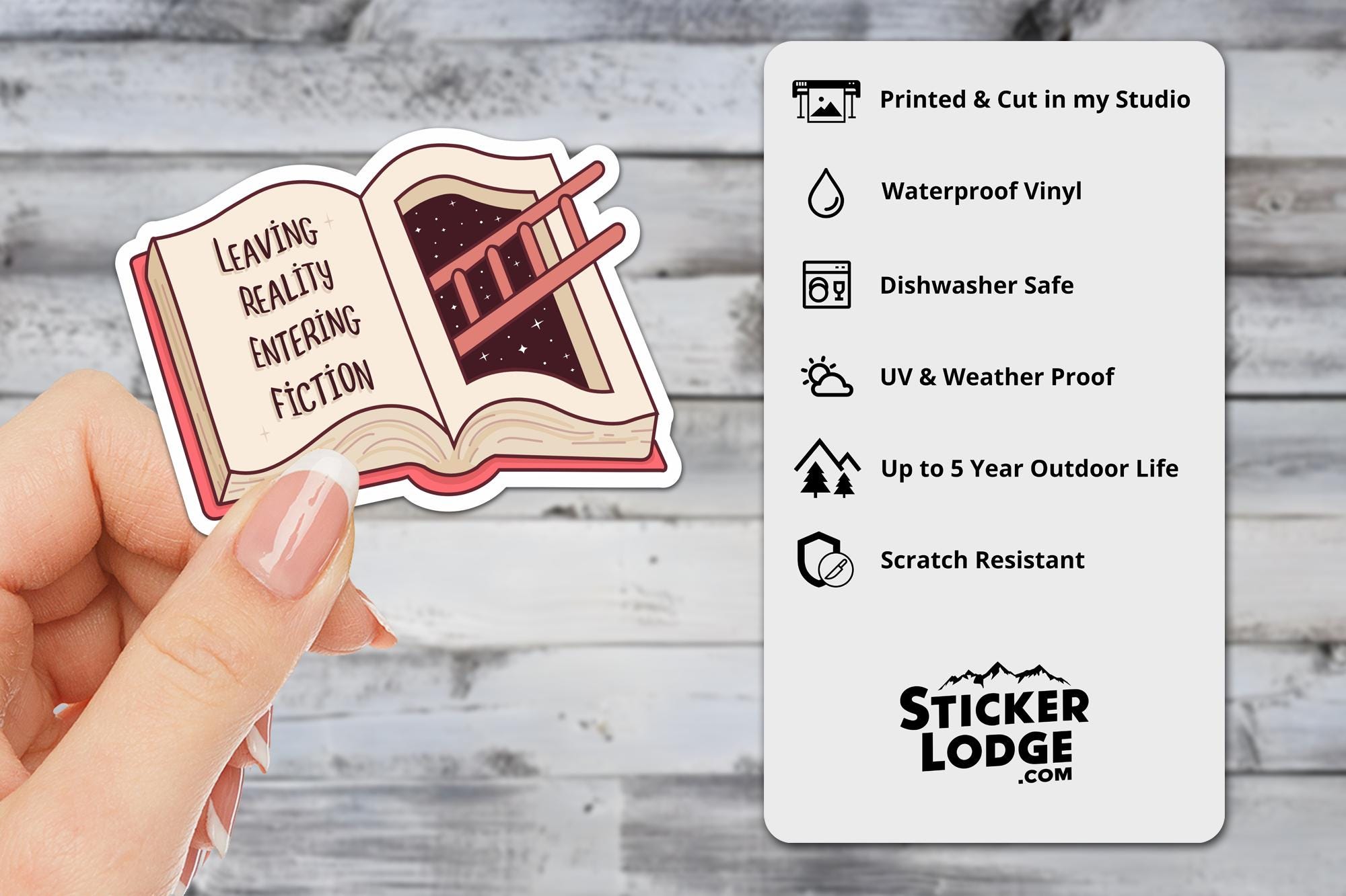 Leaving Reality Entering Fiction Vinyl Sticker