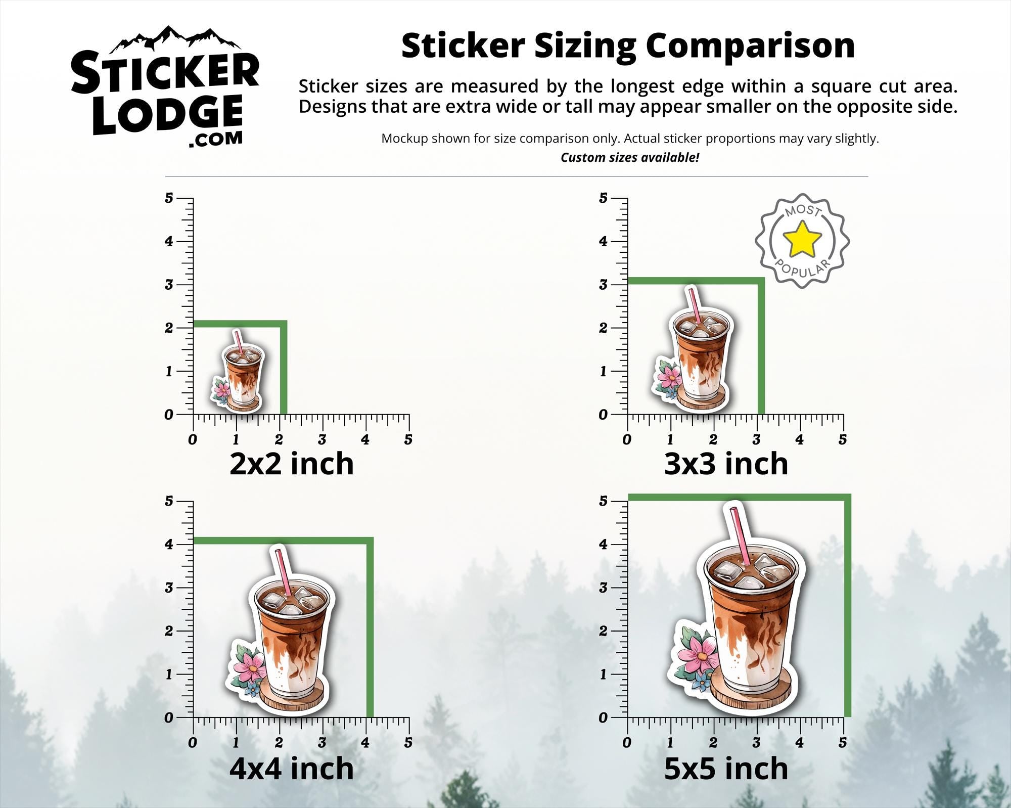 Watercolor Iced Coffee Vinyl Sticker