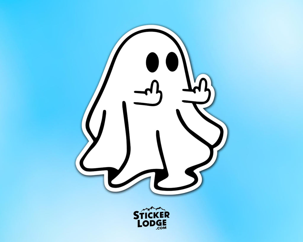 Middle Finger Ghost Vinyl Sticker