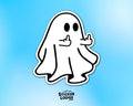 Middle Finger Ghost Vinyl Sticker