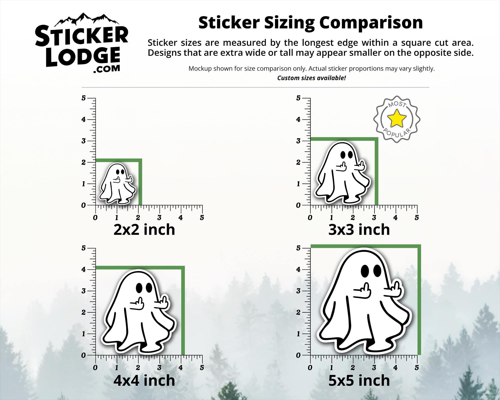 Middle Finger Ghost Vinyl Sticker