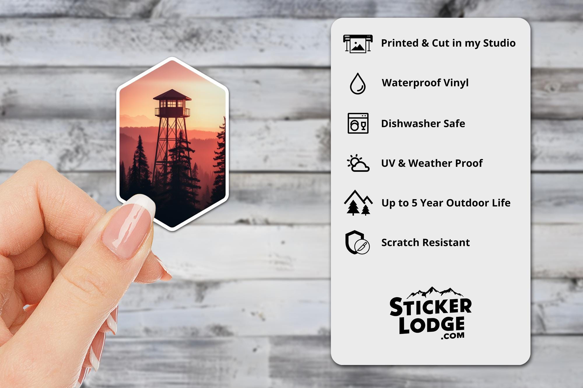 Firewatch Tower Sunset Vinyl Sticker
