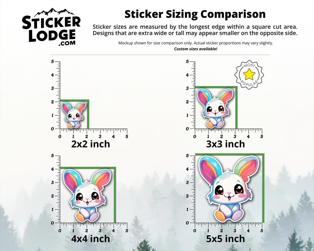 Kawaii Rainbow Bunny Vinyl Sticker