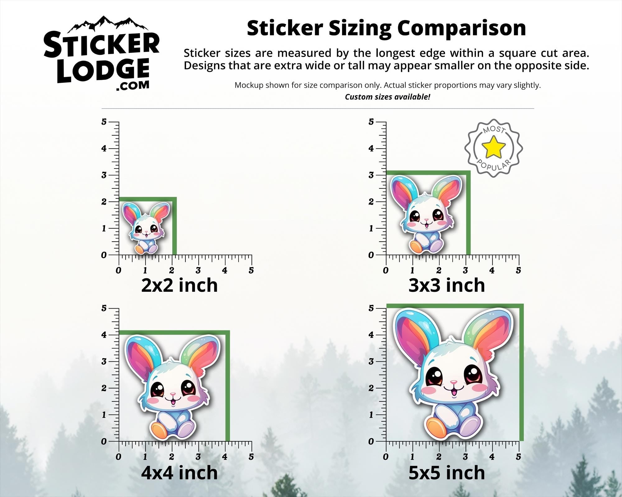 Kawaii Rainbow Bunny Vinyl Sticker