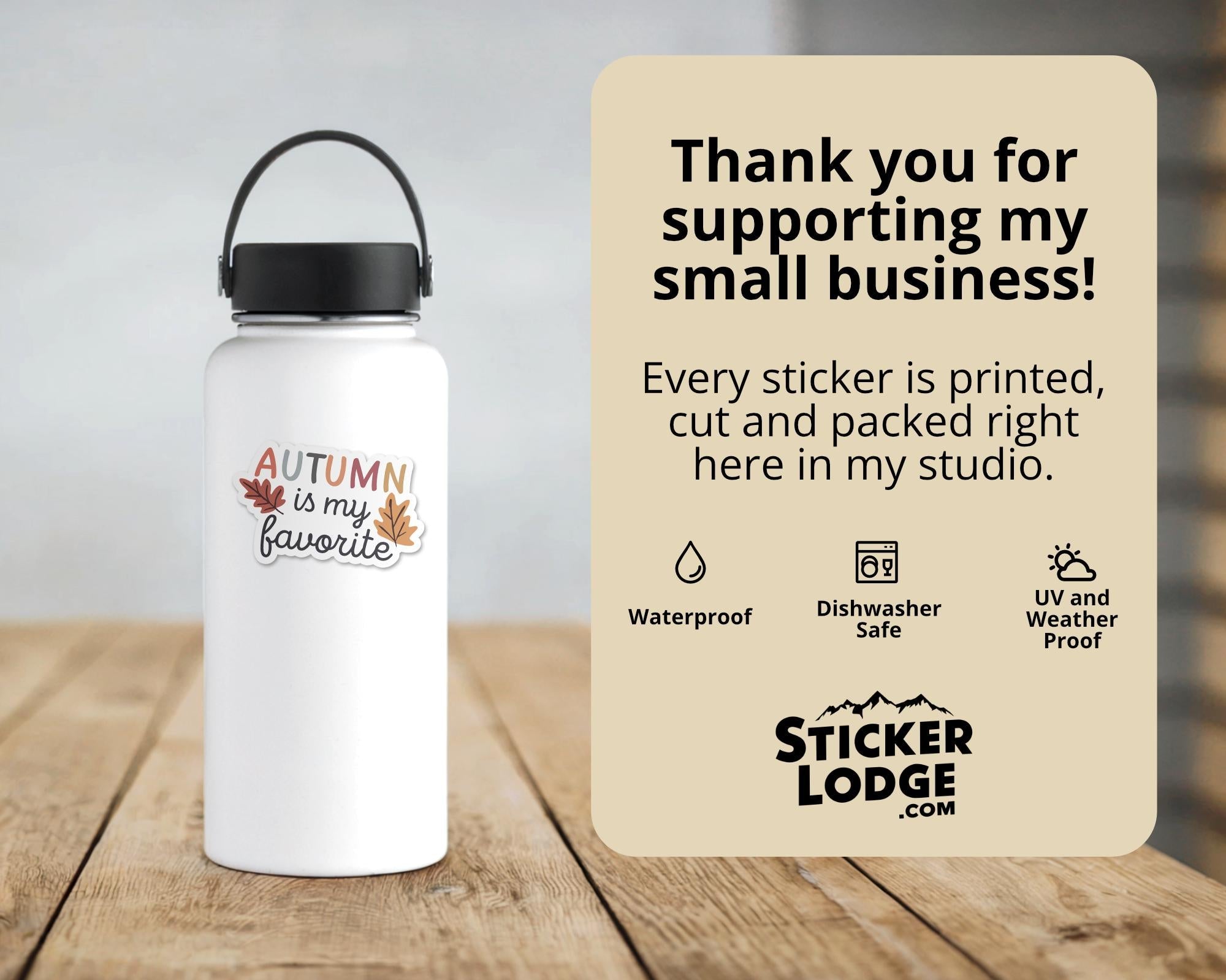 Autumn is my Favorite Vinyl Sticker: Waterproof Fall Decal